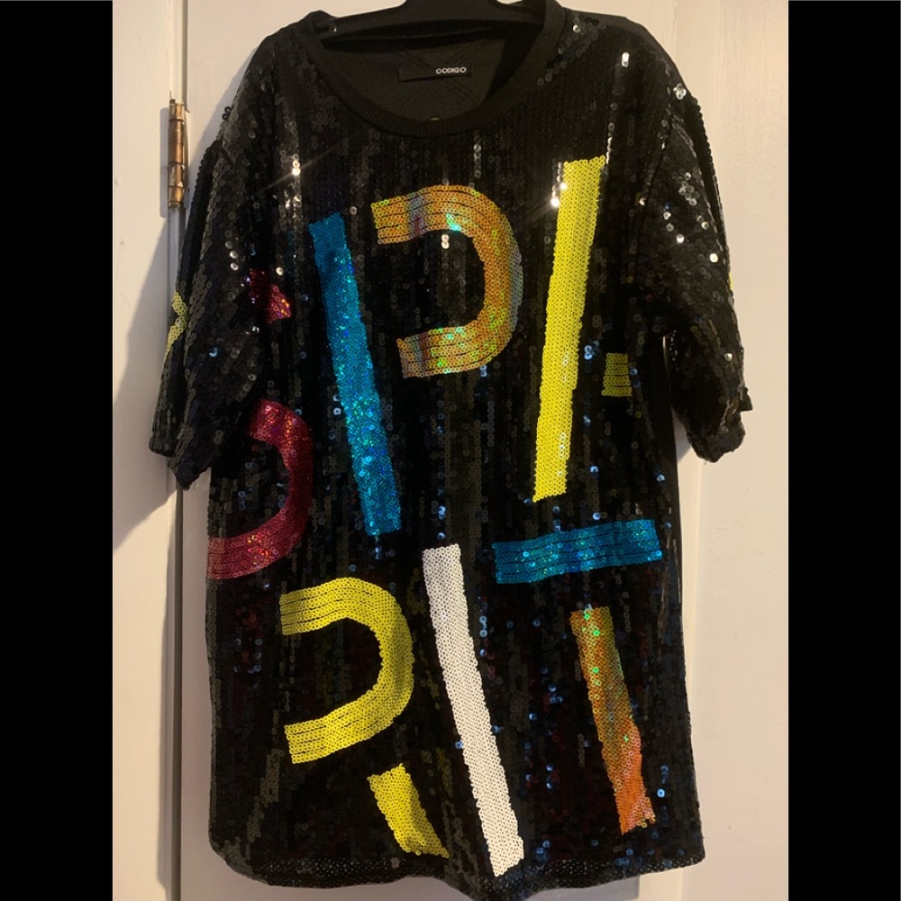Sequin T-shirt Dress